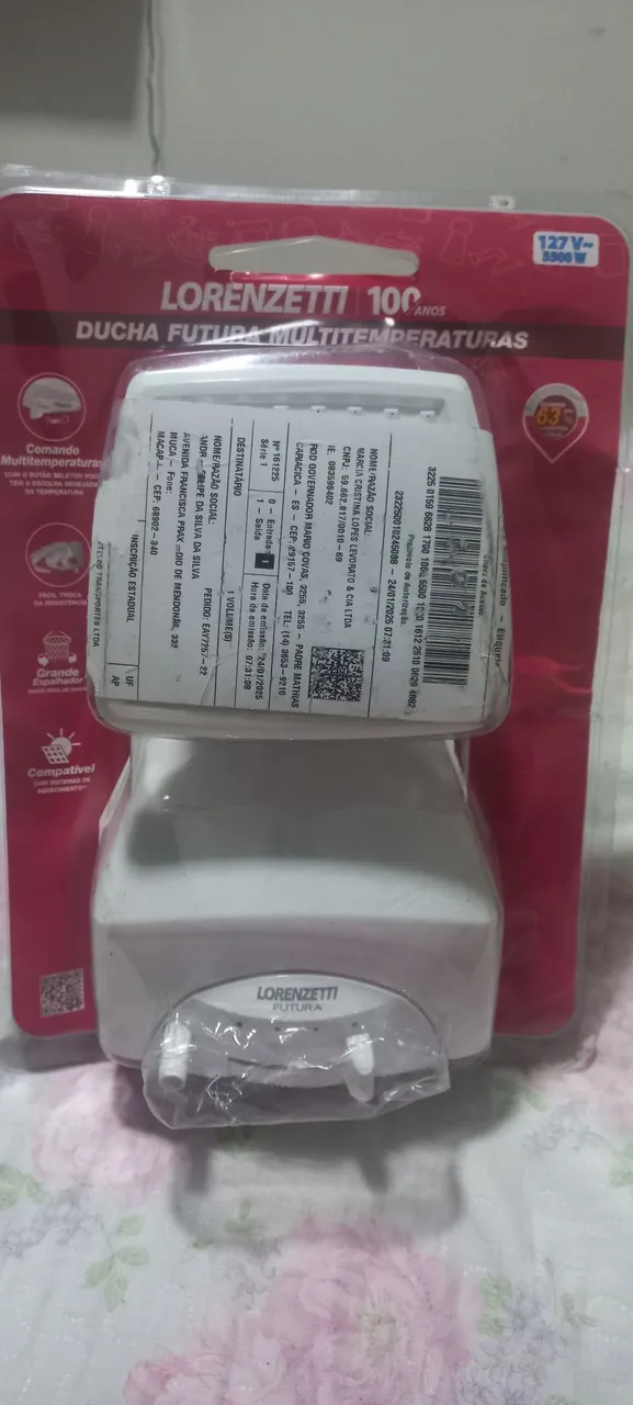 Ducha Futura Multitemperaturas Lorenzetti 127V - 5500W