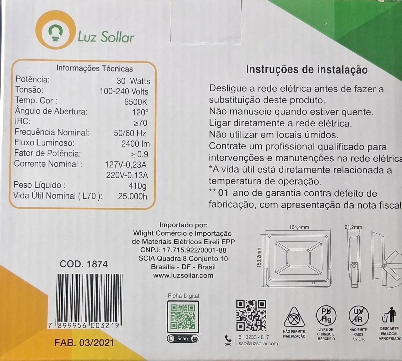 4 unidades de Refletor de led 30 watts por R$ 100 reais  - Foto 2