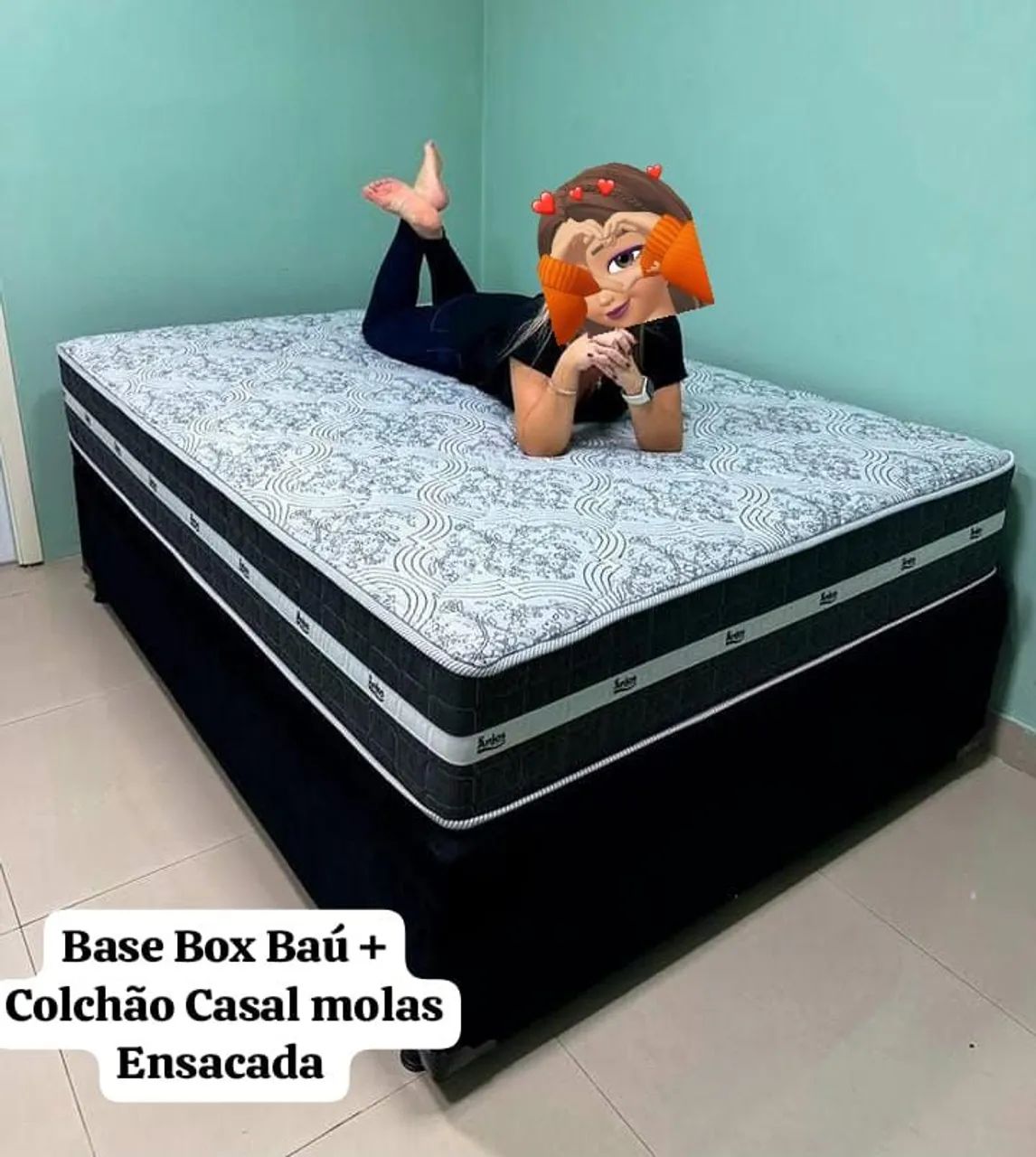 Cama Box Baú + Colchão Casal Molas Ensacadas