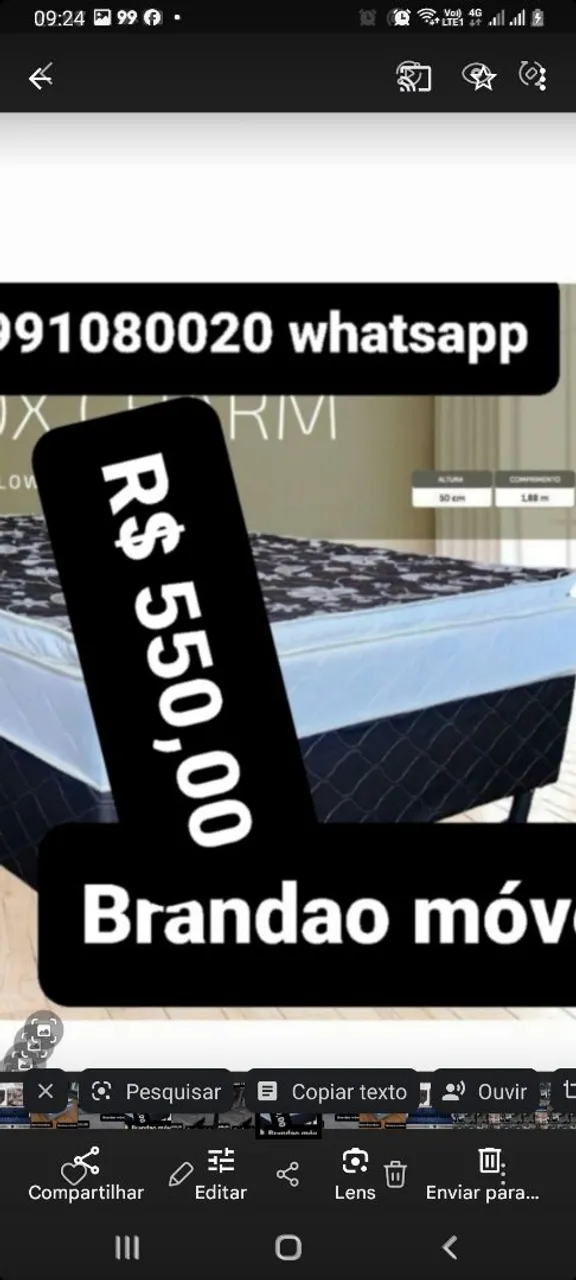 Cama Box Casal essa tem dois colchões R$ 550,00 Brandao - R$550,00