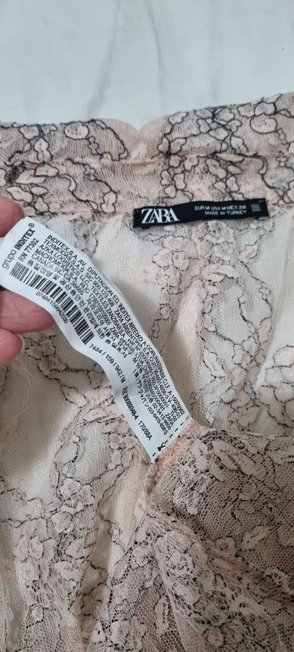 Camisa de renda manga longa nunca usada zara, m - Foto 2