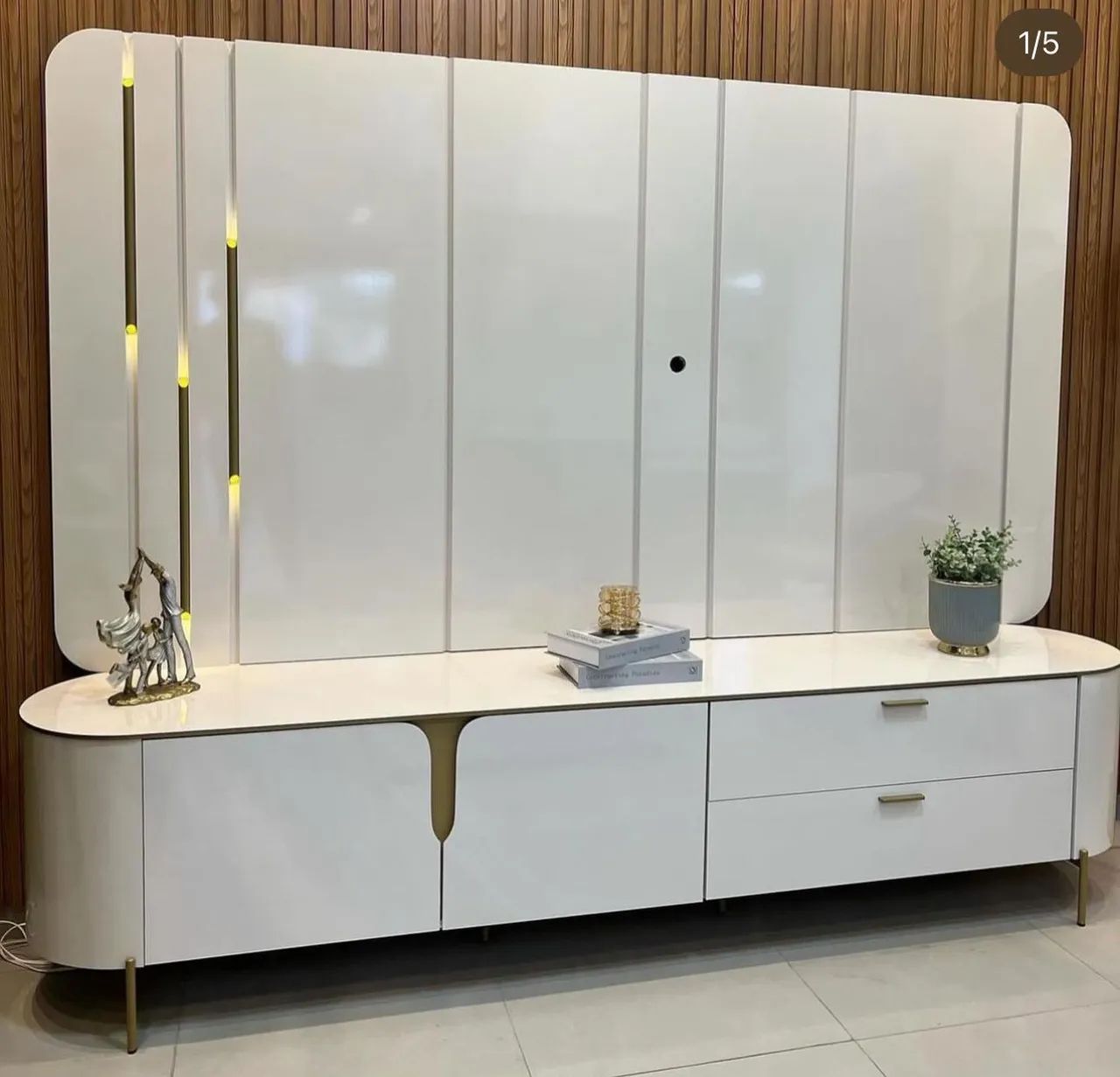 Rack e Painel Celine 2.4 TV 75'' - Off White - Foto 2