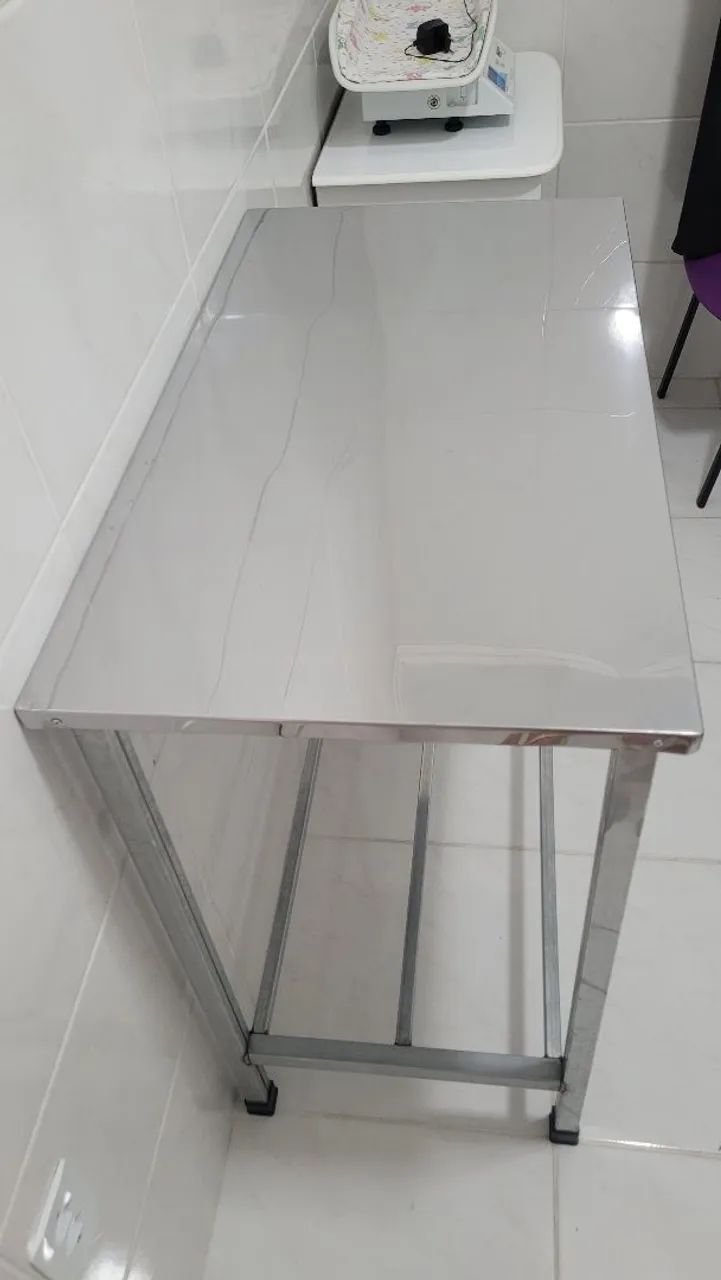 Kit 2 Mesas Aço Inox com Paneleiro - Promoção! - Foto 3