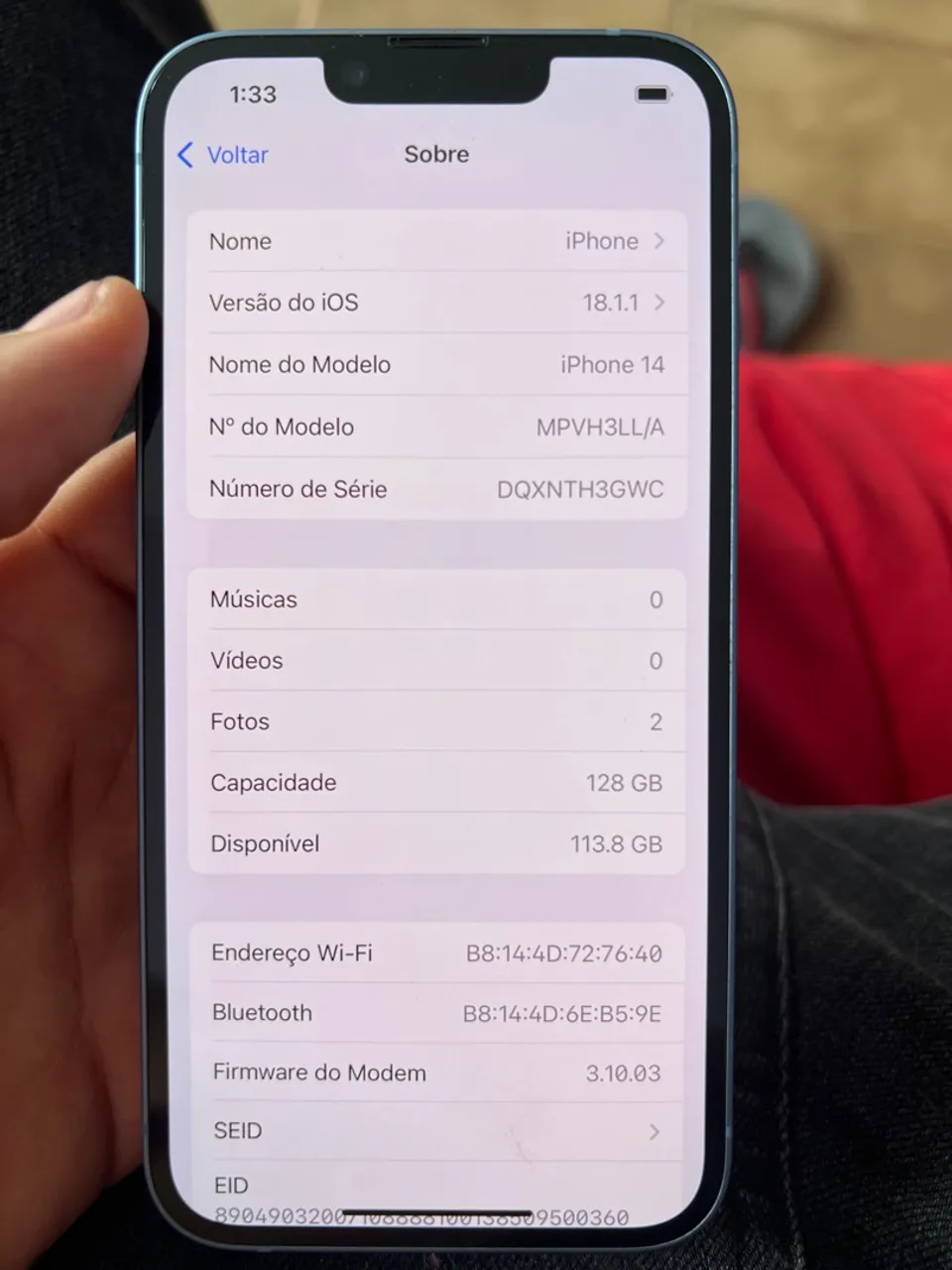 iPhone 14 normal semi-novo sem marcas de uso.
