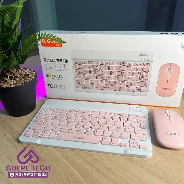 Kit Teclado E Mouse - Rosa - Foto 3