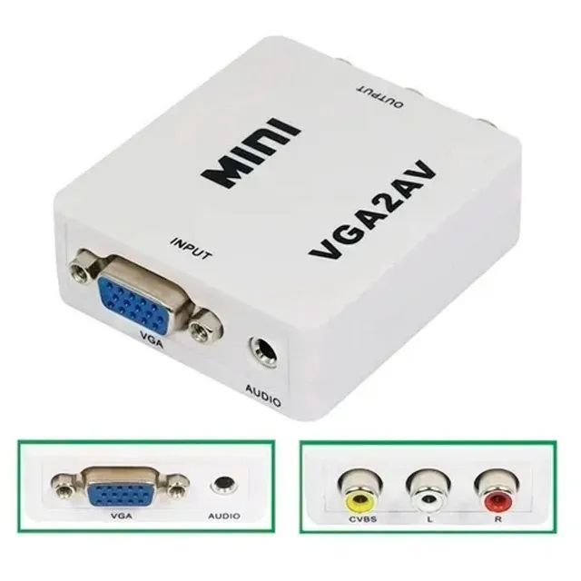 Mini Conversor Vga Para Av Rca Áudio E Vídeo - Vga2av - Foto 4