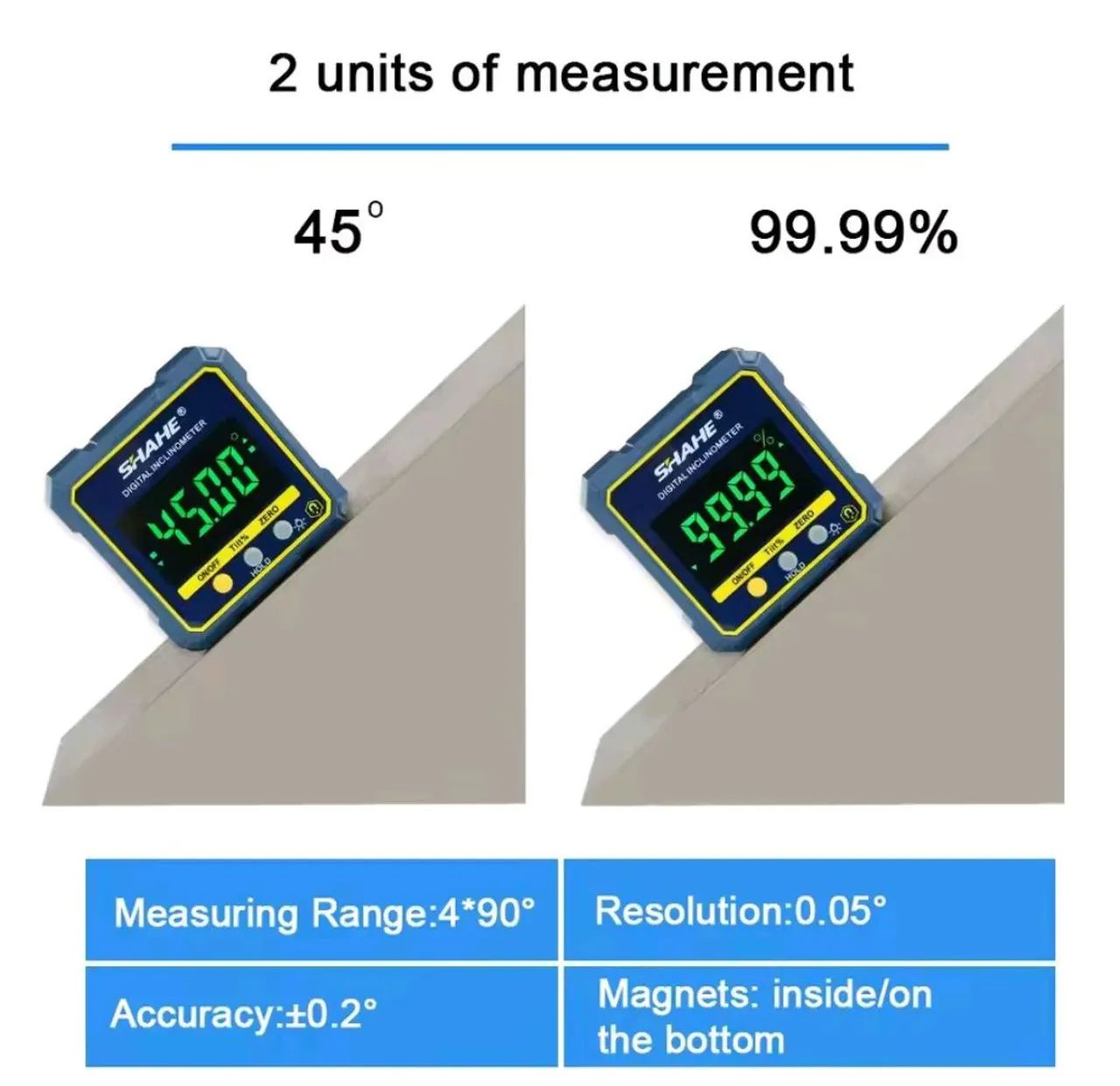 Inclinômetro Digital SHAHE -5315-90c Precisão para suas medições Magnético - Foto 4