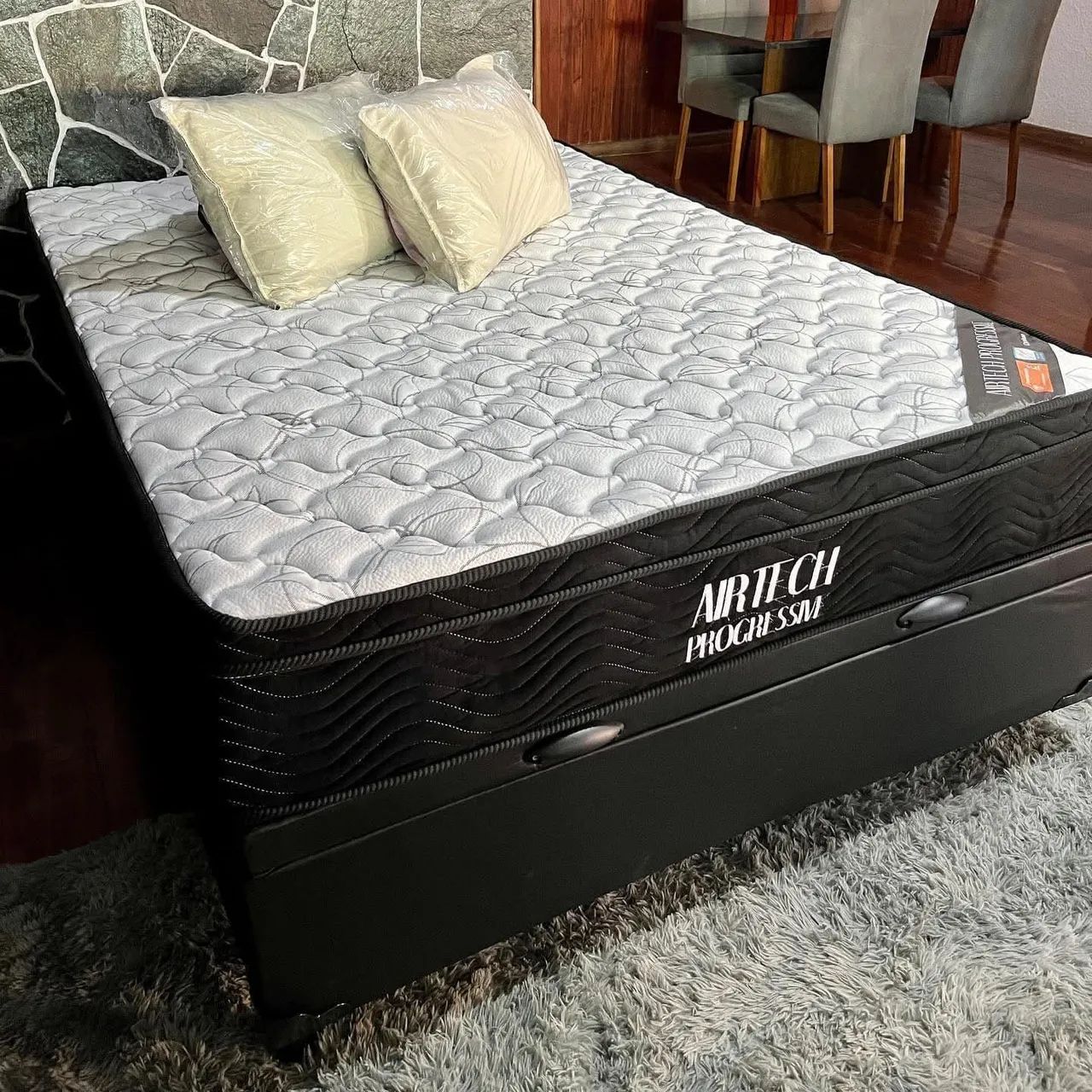 Cama Box Casal Ortobom Airtech Progressive + 2 Travesseiros - Foto 2