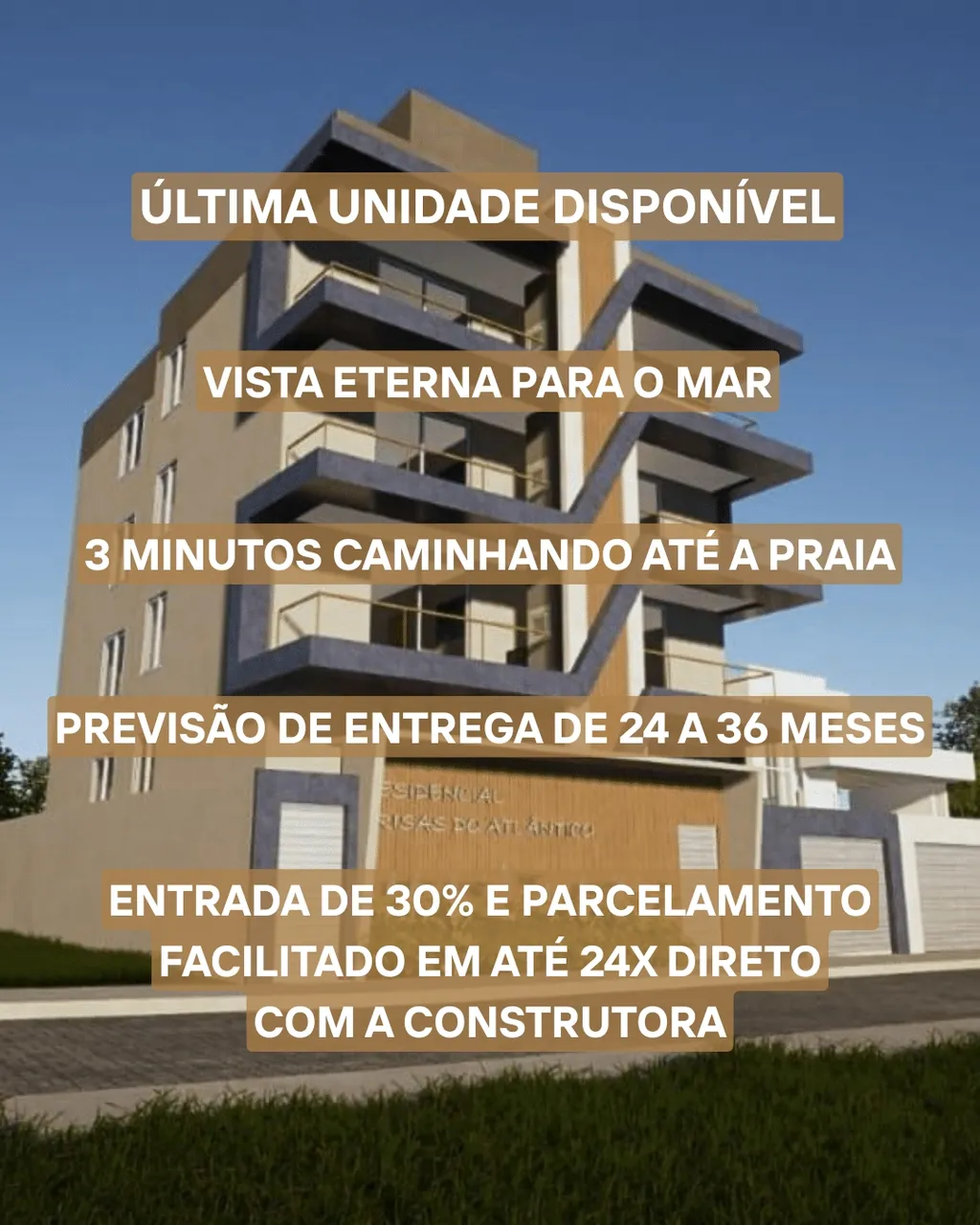 IRIRI | Apartamento 02 quartos sendo 01 suíte e 01 vaga | Vista eterna para o mar
