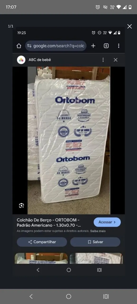 Colchão de Berço Ortobom Padrão Americano