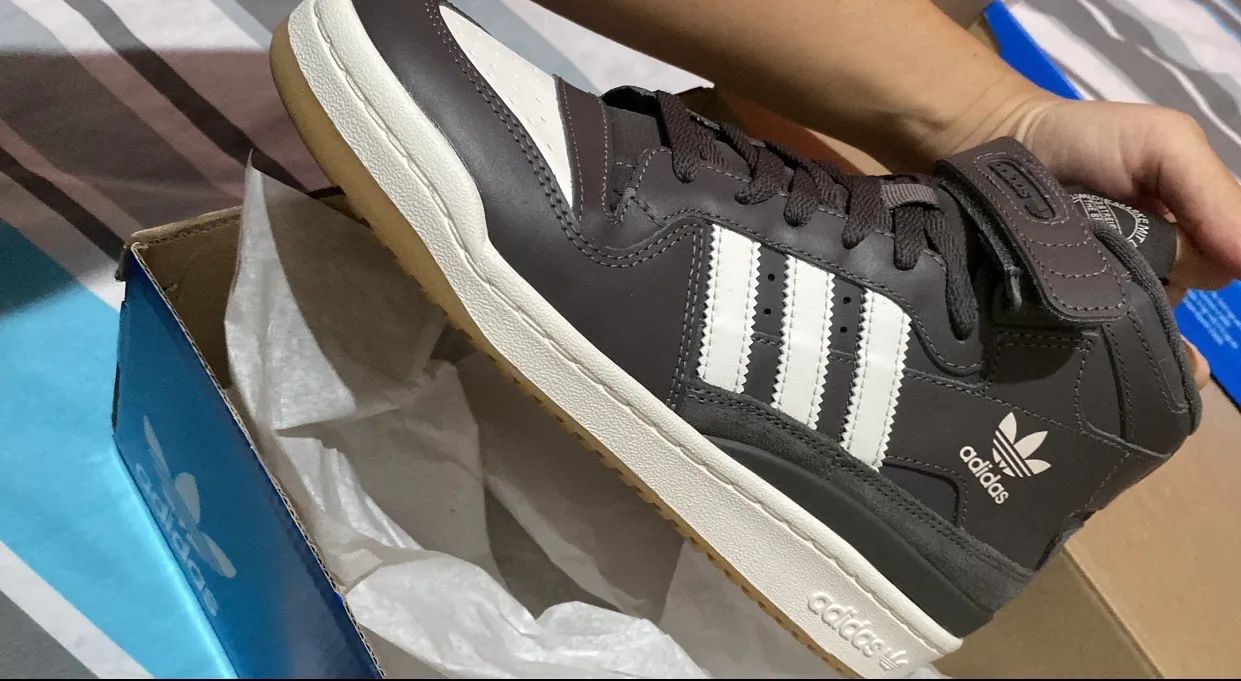 Tenis Adidas Forum Mid - Cinza e Branco - Original - Foto 3