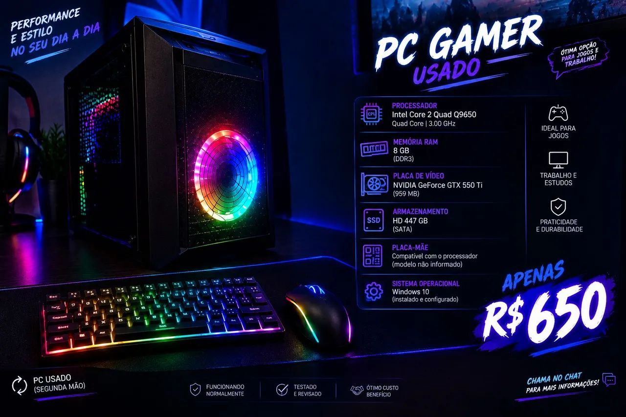 Pc + Mouse + Teclado + Adaptador Wifi