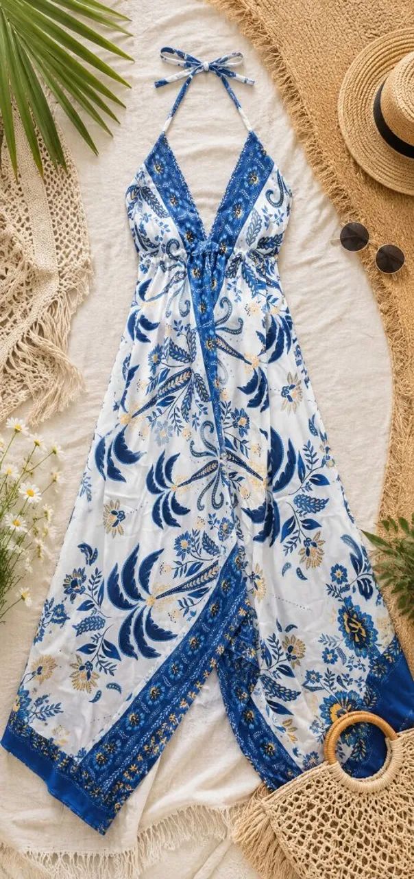 Vestido longo alcinha com decote  - Foto 2