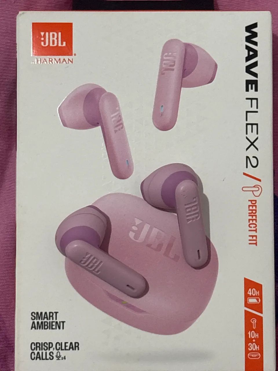 Fone de ouvido JBL wave flex 2 - Rosa/Roxo