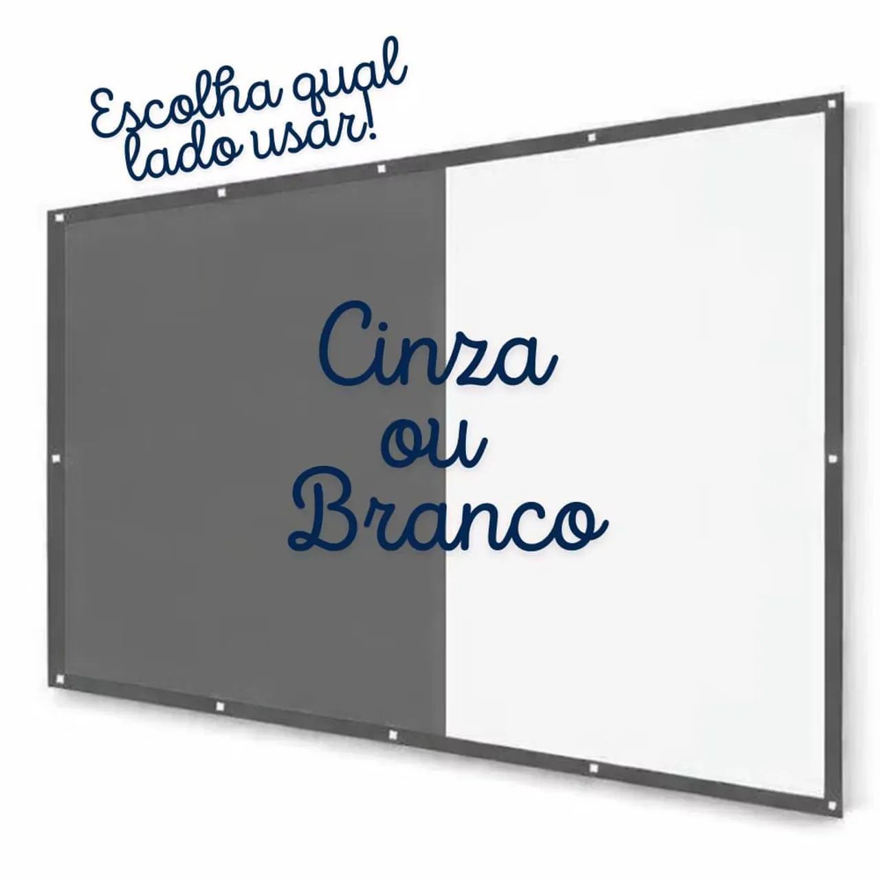 TELÃO 4K PARA QUALQUER PROJETOR DUPLA FACE CINZA COM BRANCO JÁ DUPLA FACE CINZA COM BRANCO