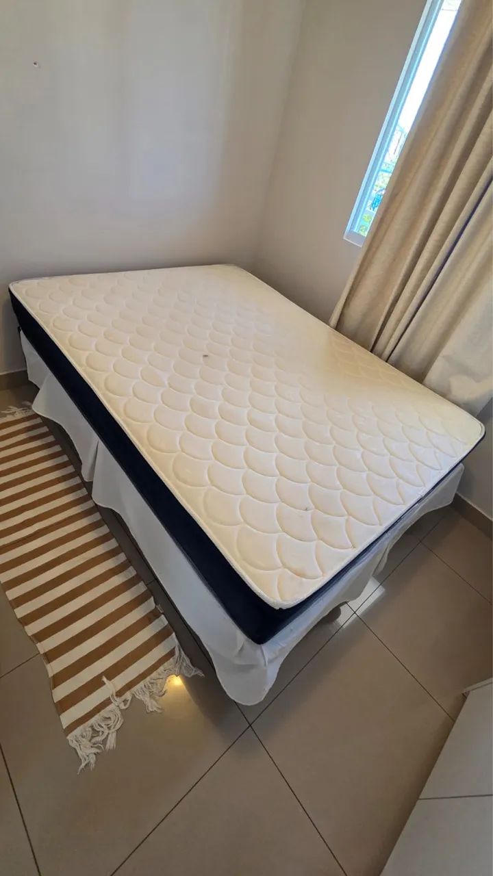 Cama box e Colchão Casal Jasmim Plus - Sleep Colchões (Molas Ensacadas) - impecável