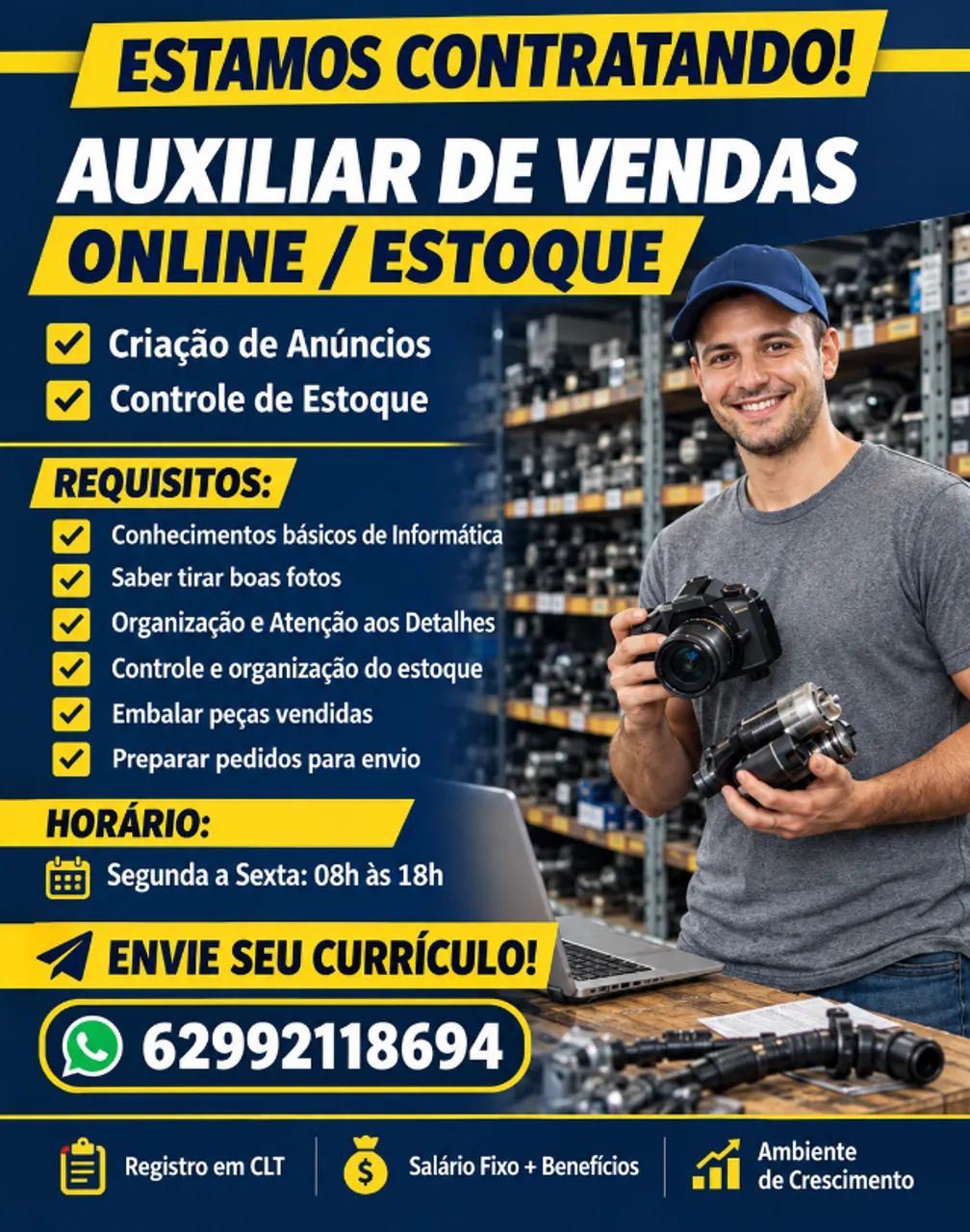 AUXILIAR DE VENDAS ONLINE/CADASTROS