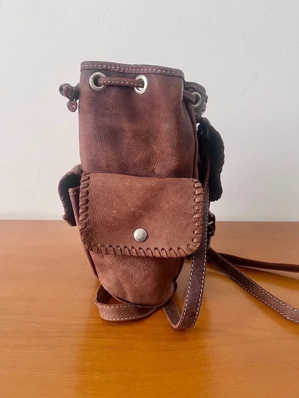 Bolsa de couro marrom feminina  - Foto 2