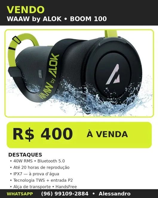Caixa som Alok Waaw 100