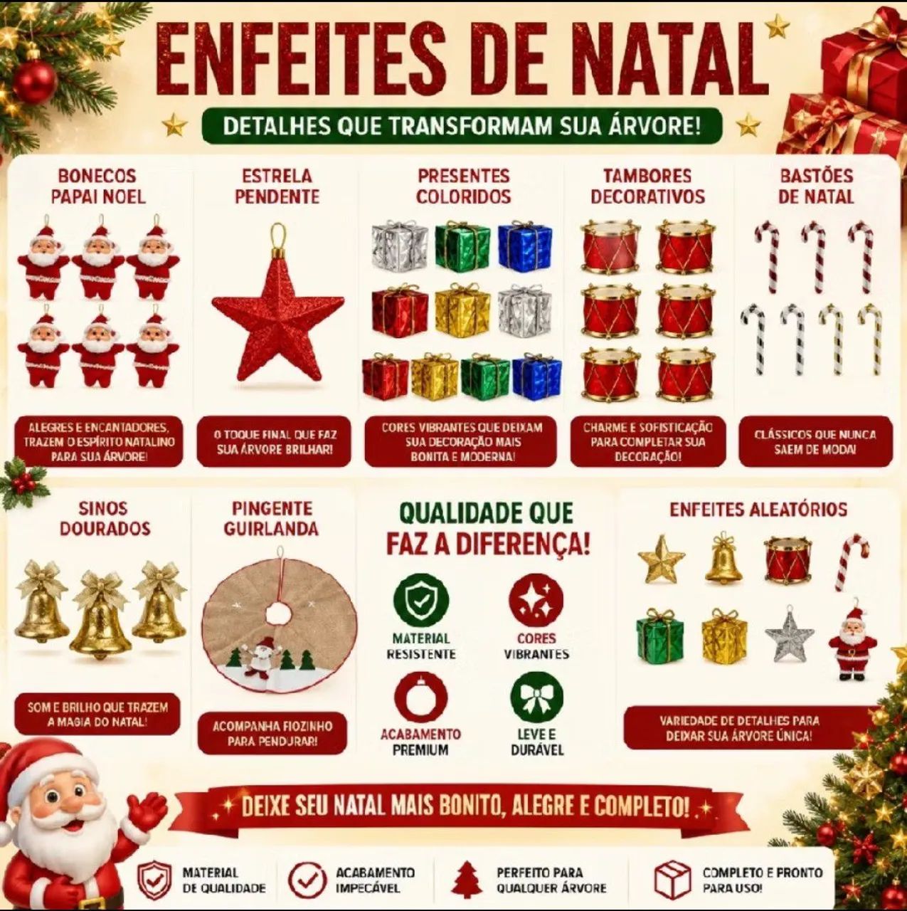 Árvore de natal decorada 1,20 m - Foto 4