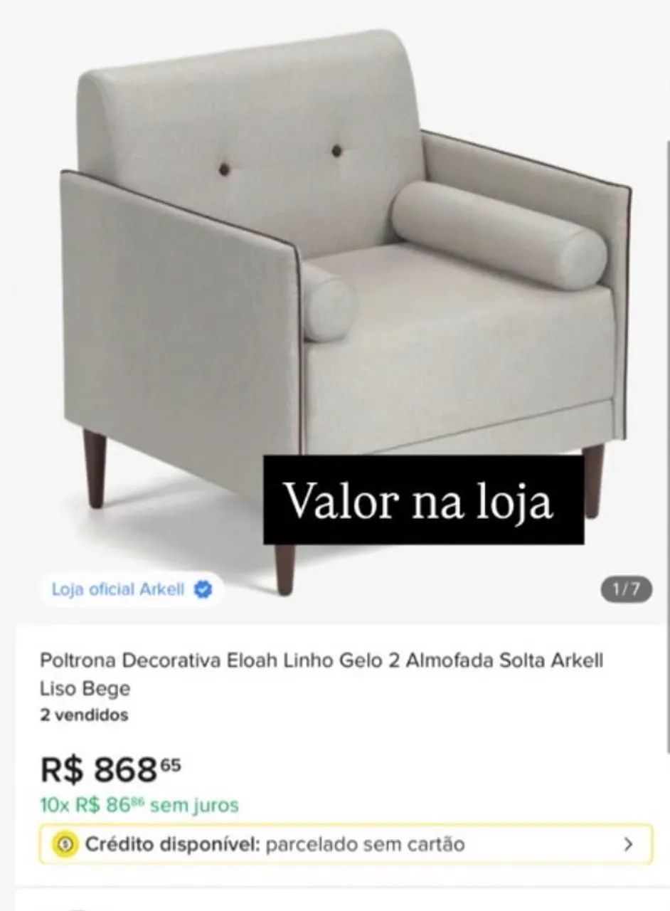 Poltrona + PUFF linho  - Foto 2