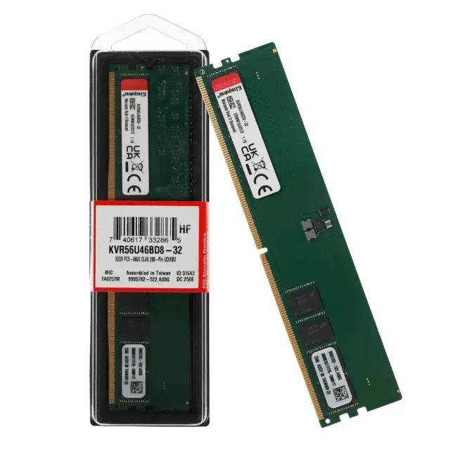 64GB (2 X MEMORIA 32GB DDR5 5600MHZ 1.1V KINGSTON KVR56U46BD8-32