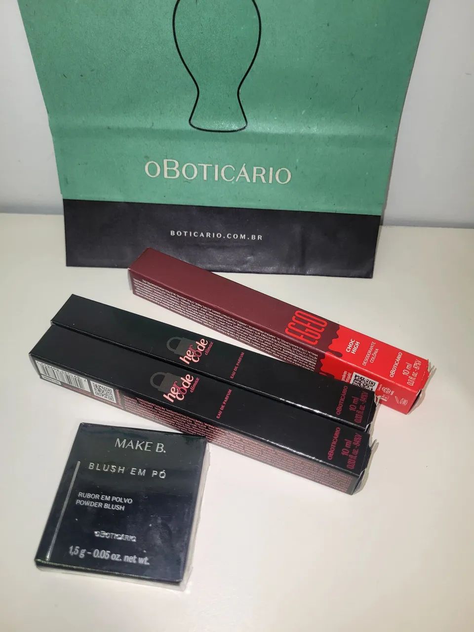 Kit 2 perfumes Her Code Climax, 1 perfume Egeo, 1 Blush - Boticário 