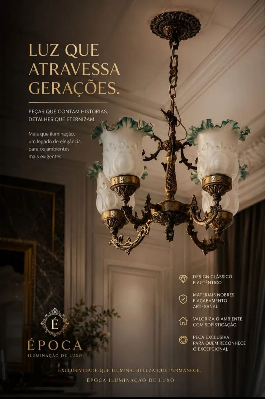lustre antigo com cúpulas de vidro - Foto 3