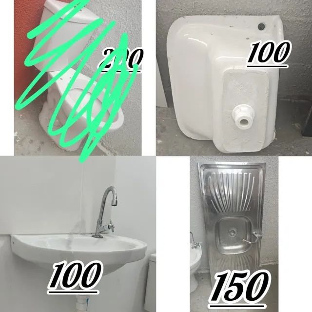 Pia de Inox, duas cubas de cerâmica pia + tanque