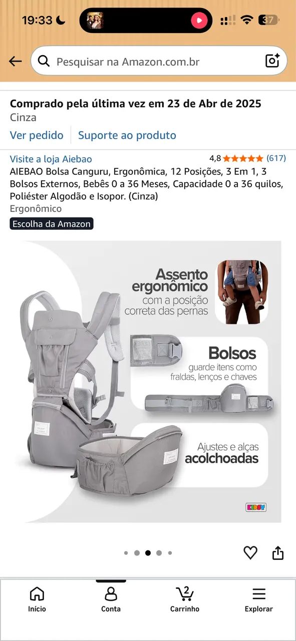 BOLSA CANGURU ERGONÔMICA  - Foto 5