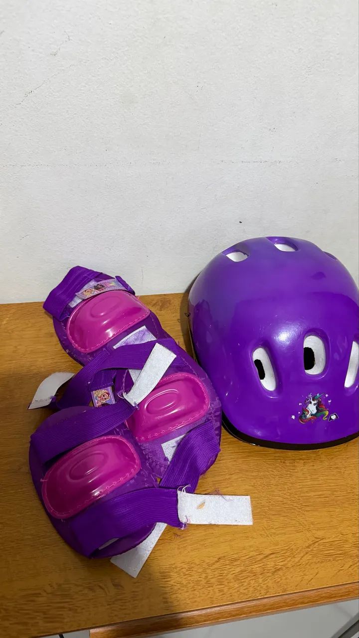 Kit Patins Infantil Completo com Capacete e Proteções - Foto 2