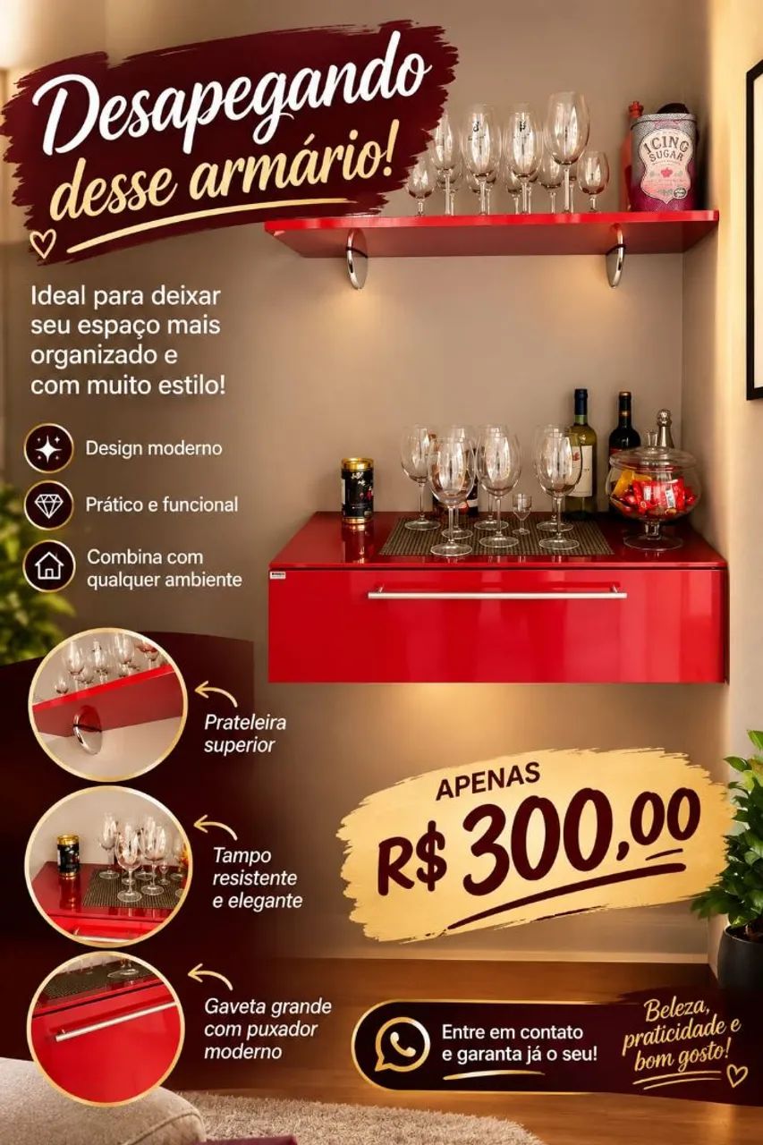 Armário com prateleira 