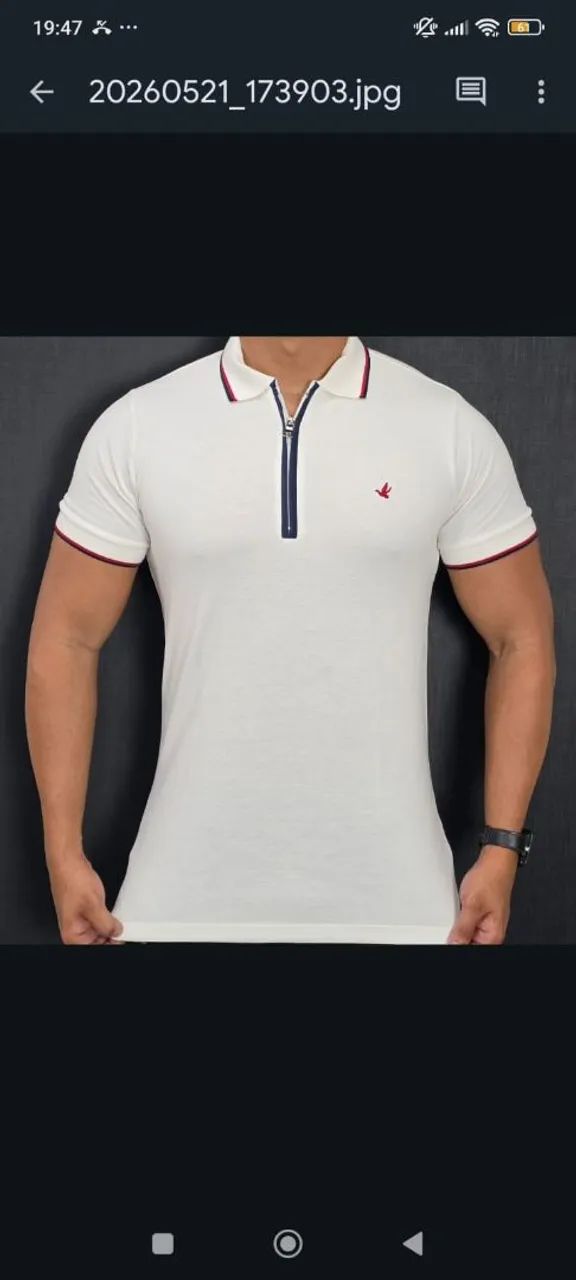 Camisa Polo com zíper Piquet importada  - Foto 2