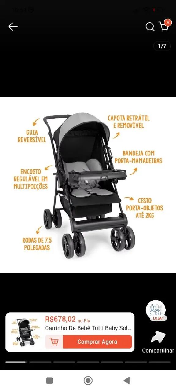 Carrinho de bebê extremamente novo  - Foto 2