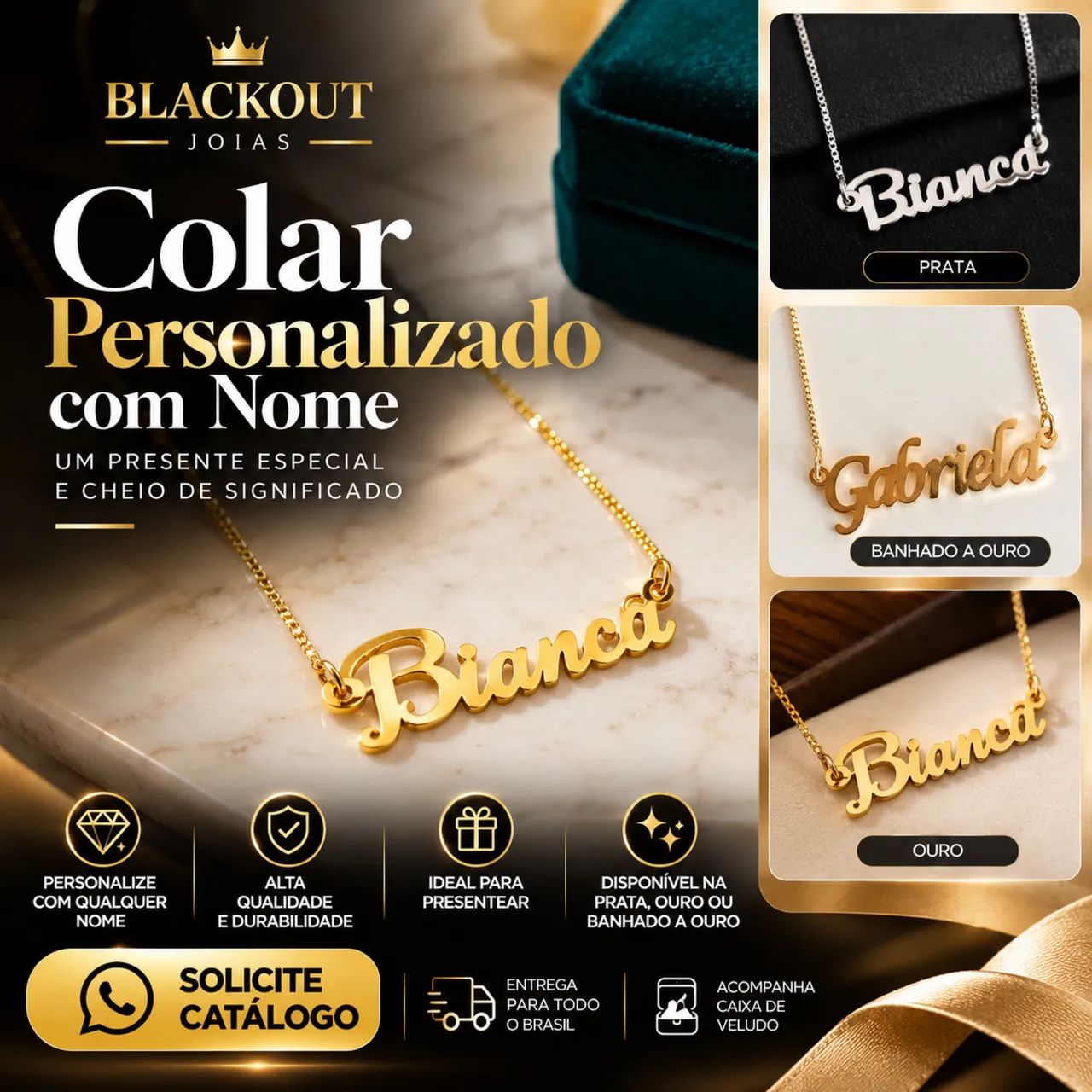 Colar com nome 