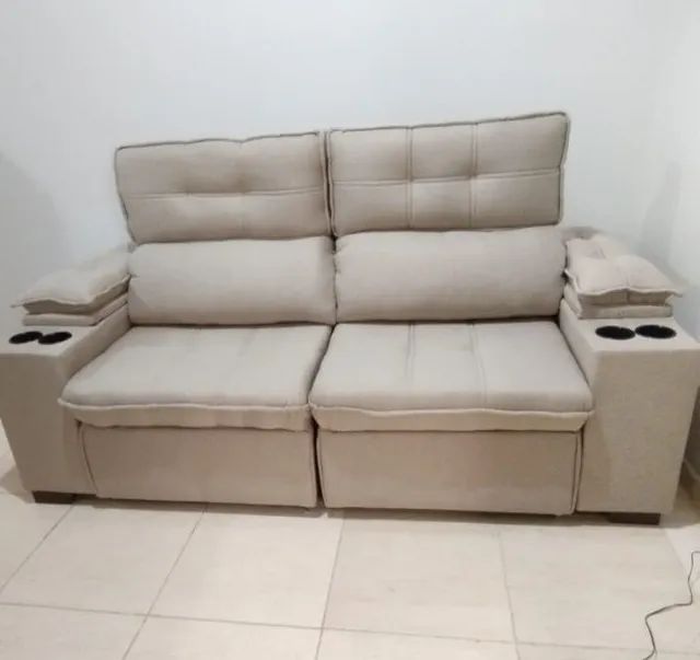 Sofá Retrátil e Reclinável Amazonas 2,00m Linho -SUPER OFERTA !