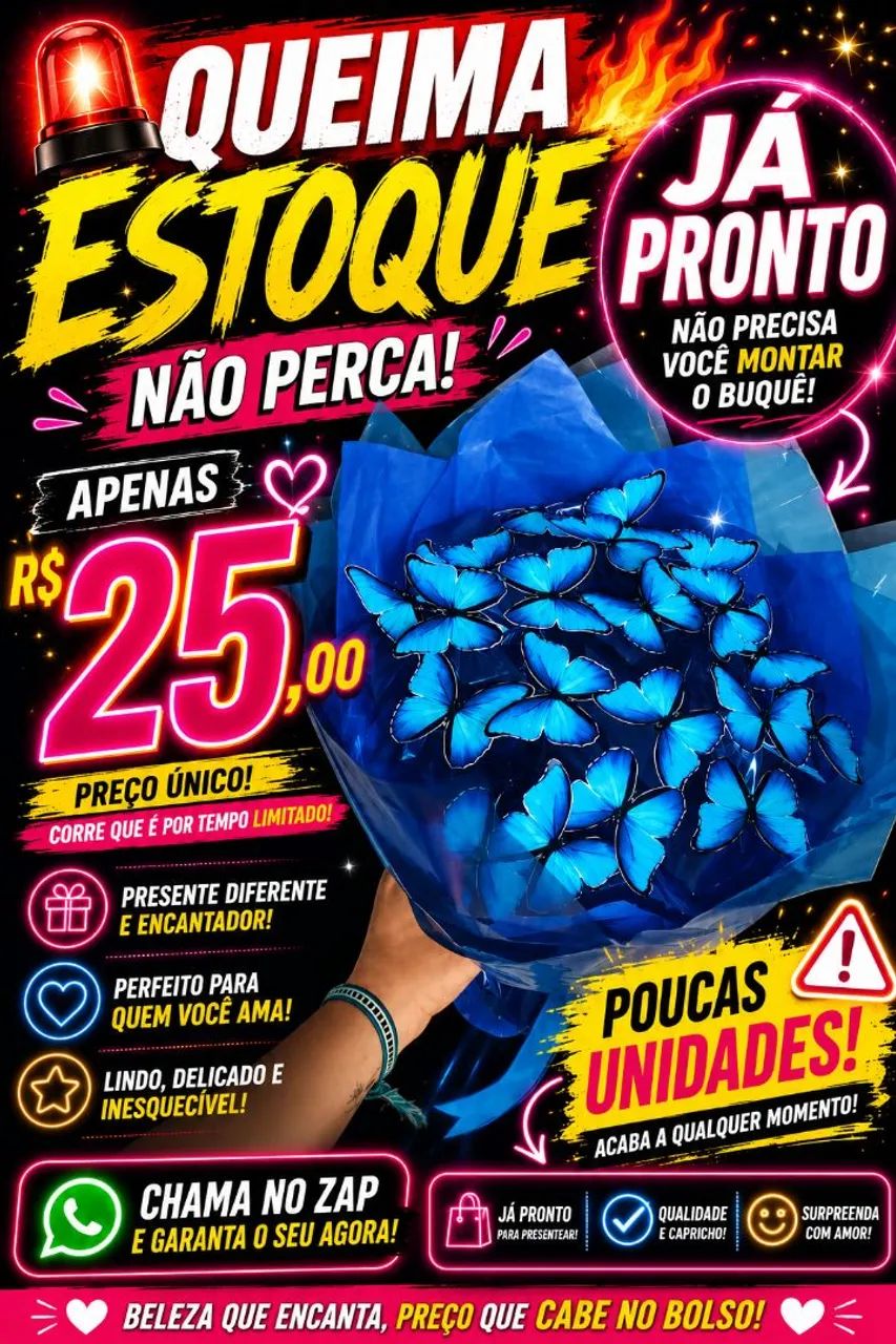 QUEIMA ESTOQUE!!! BUQUÊ DE BORBOLETAS!