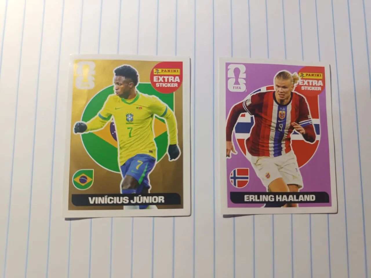 Figurinhas Vini Jr e Haaland 