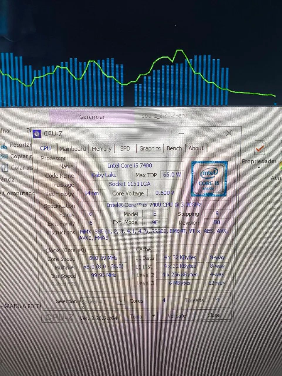 Processador I5 7400 e placa mãe H110M - M.2