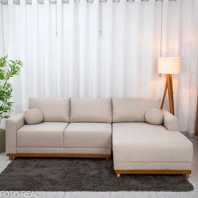 Sofá com Chaise Armênia 2,50 m  Linho  Produto Novo - Pronta Entrega - Foto 3