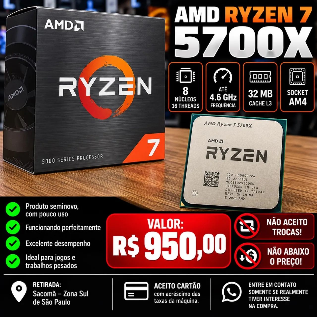 Processador Ryzen 7 5700x
