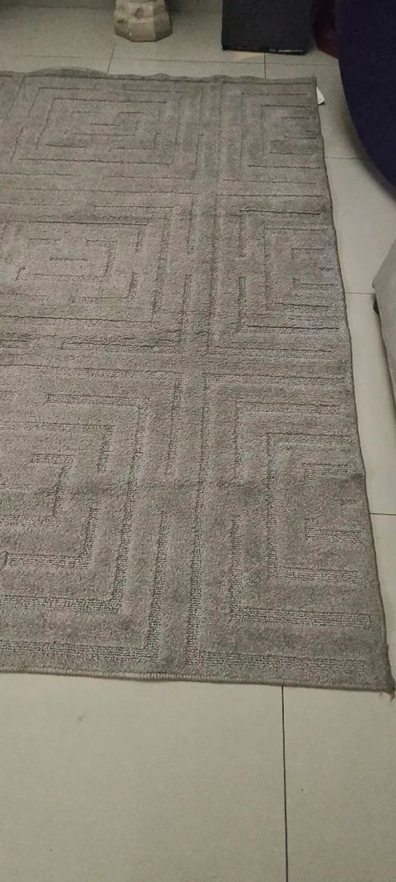 Tapete cinza retangular de tecido 2m - Foto 2