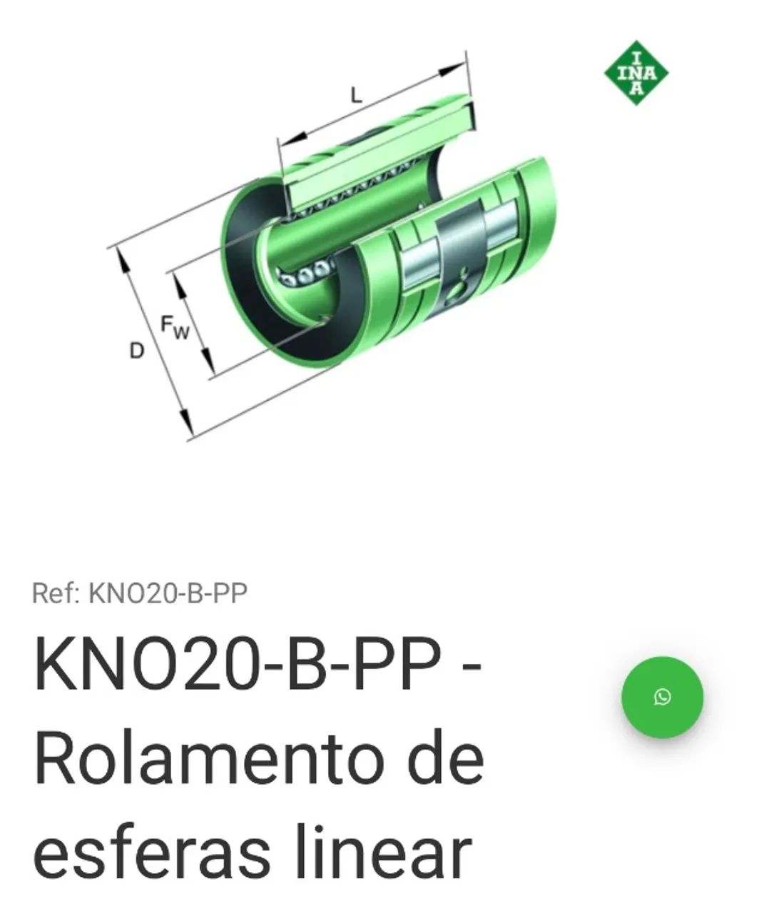 Rolamento linear esfera 