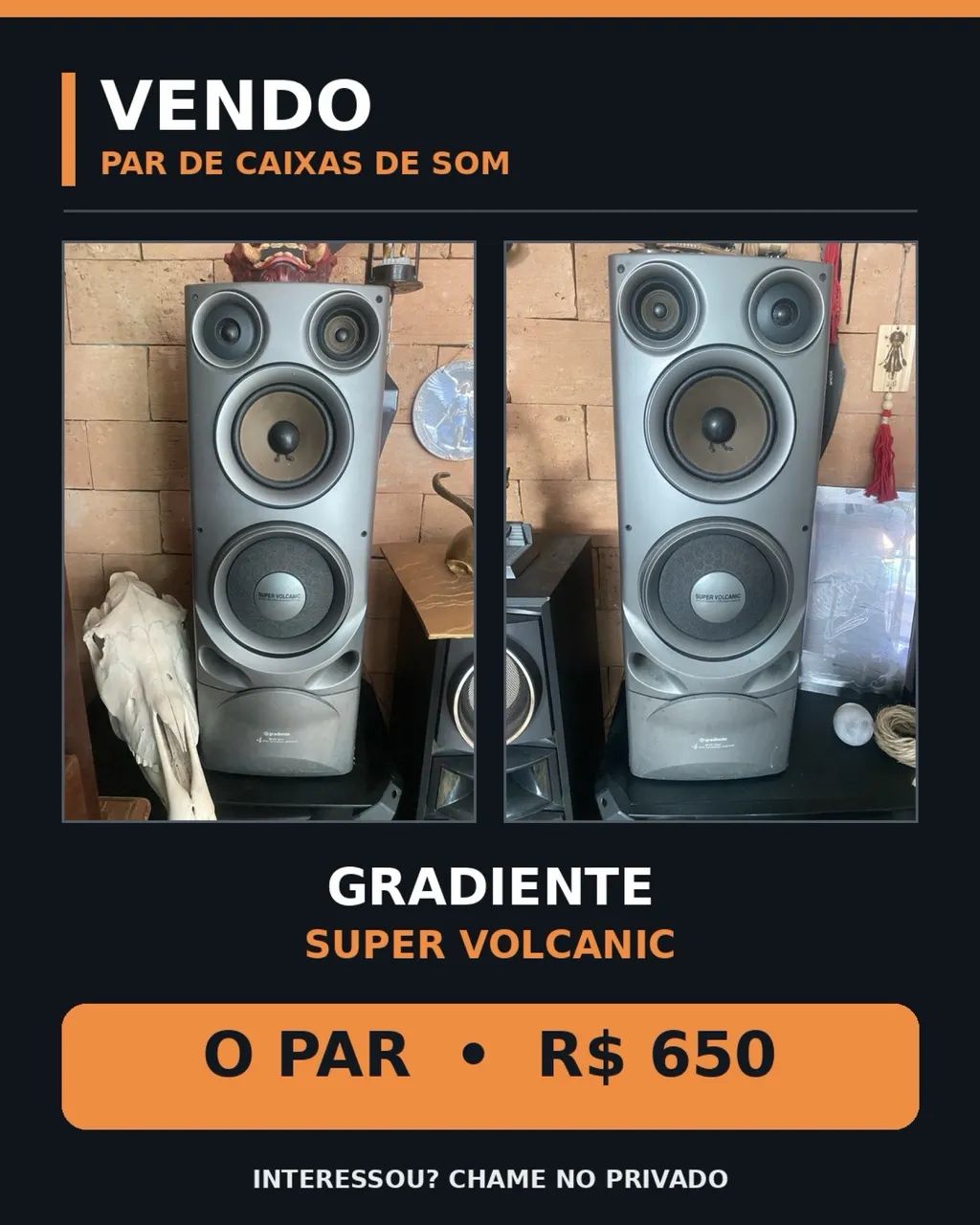 Vendo caixas Gradiente super vulcanic 