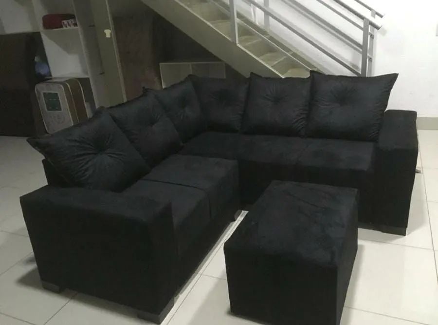 Sofá 5 lugares preto 