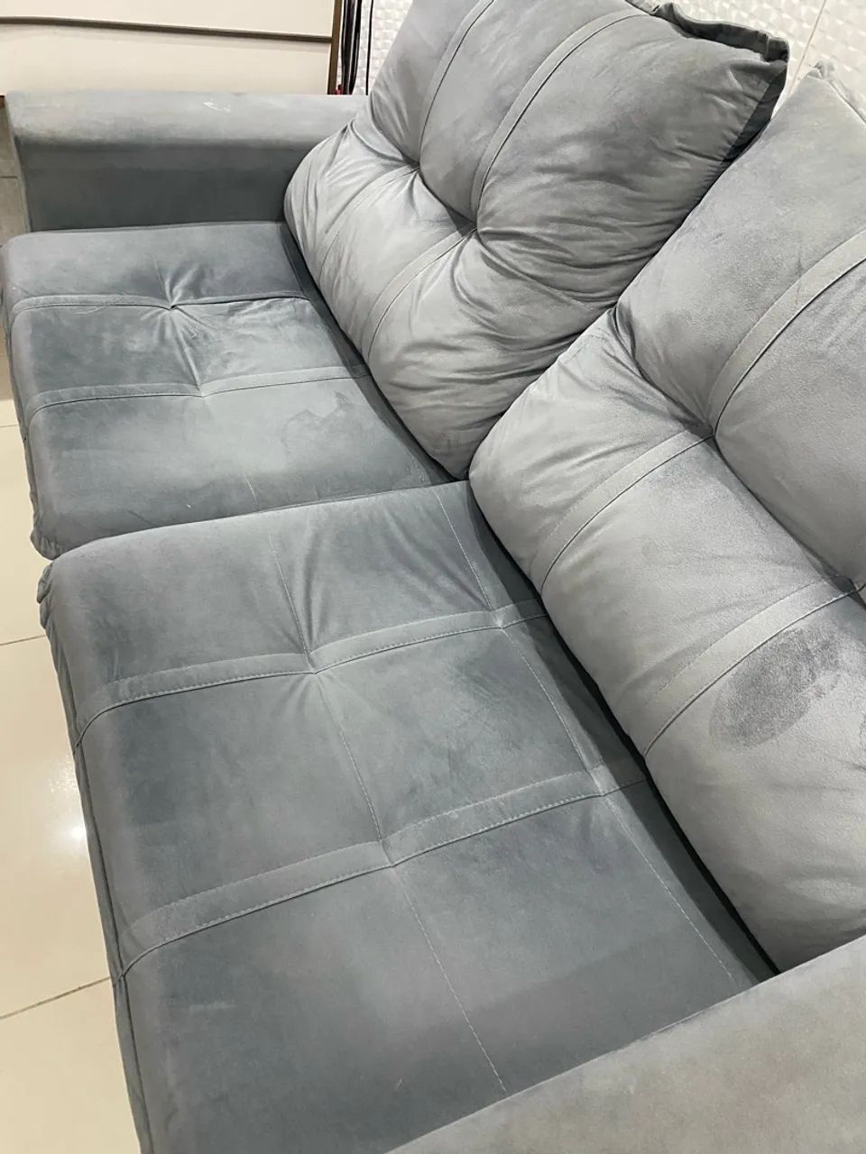 Sofá Retrátil Cinza  - Foto 3