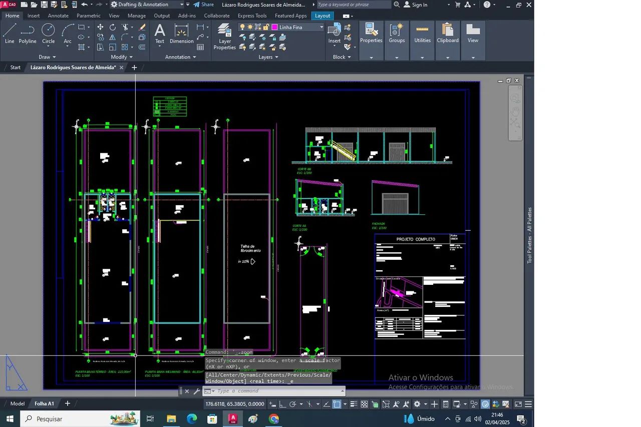 Floor plan, sections, complete project456501870021857281