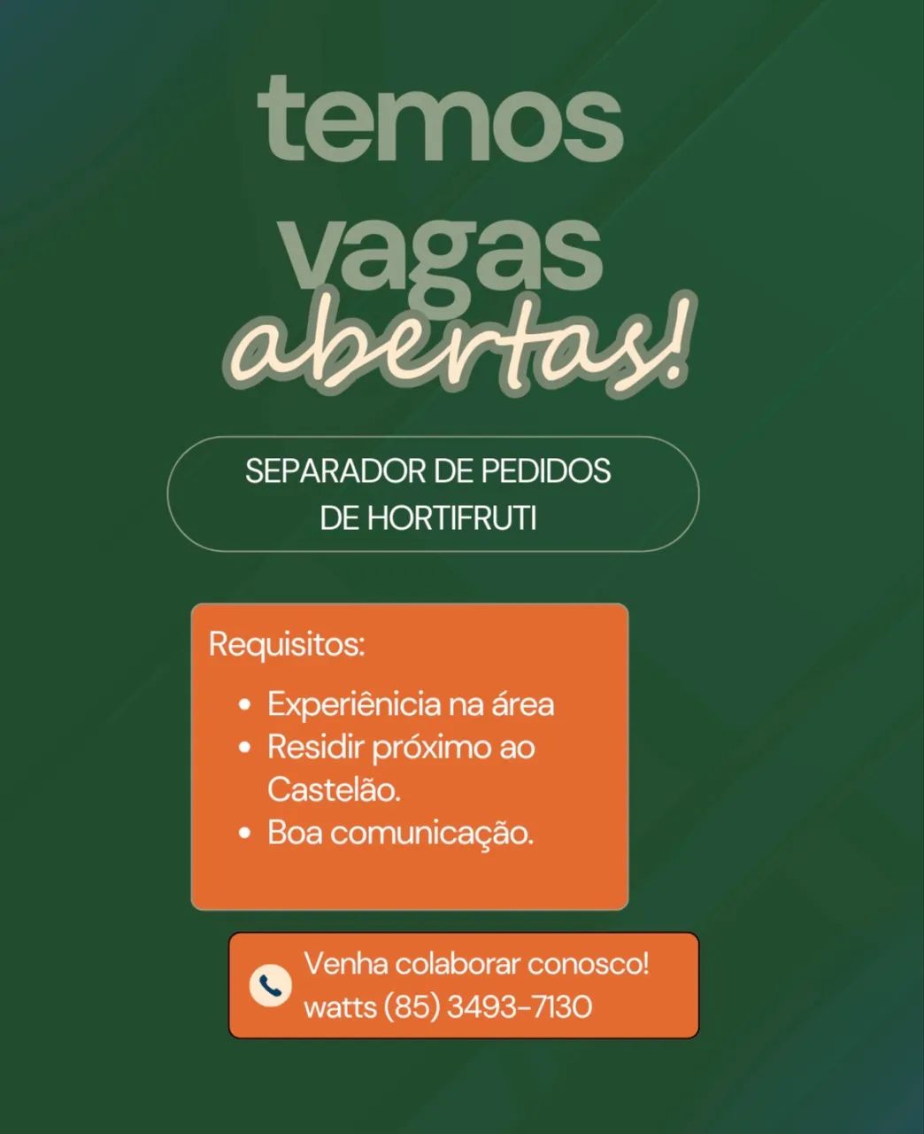 Vaga de emprego 