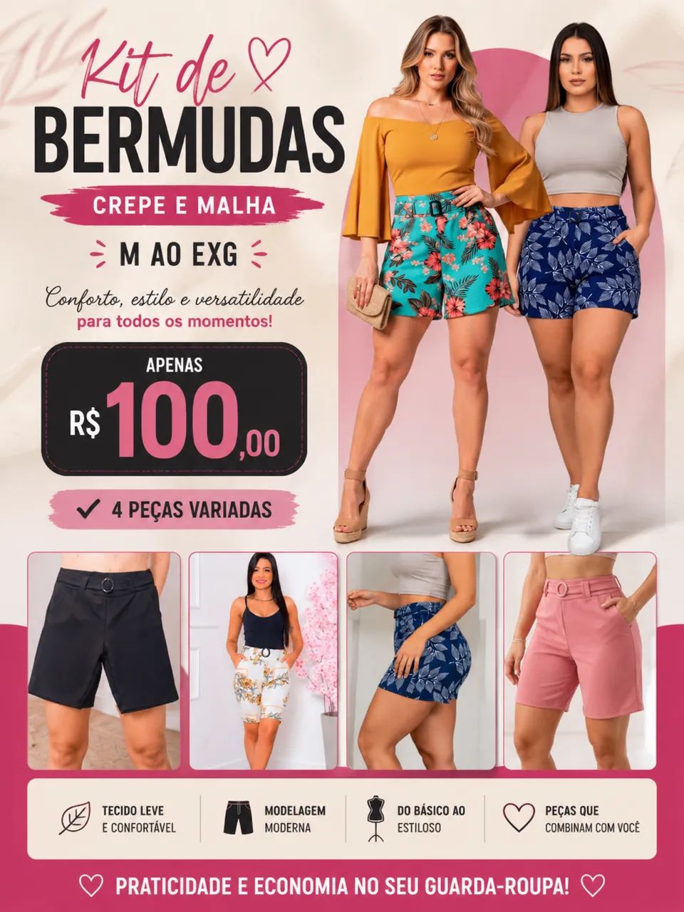 Bermudas femininas  - Foto 3