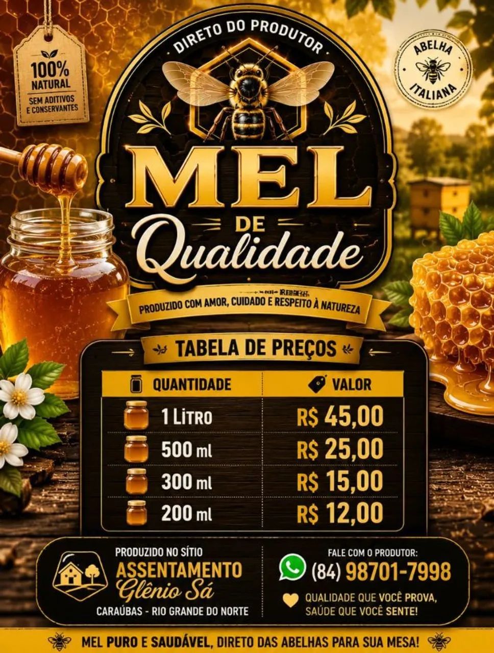 VENDO MEL DE ABELHA DE DOCE DE LEITE E DOCE DE CAJU  - Foto 2